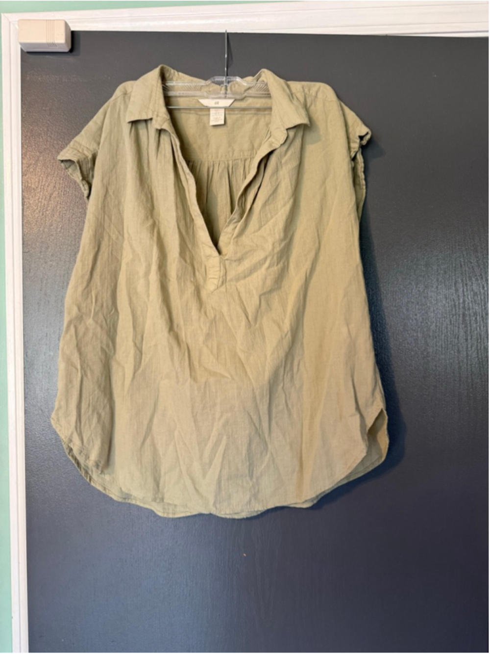 Women's H&M Tunic Top L Olive Green